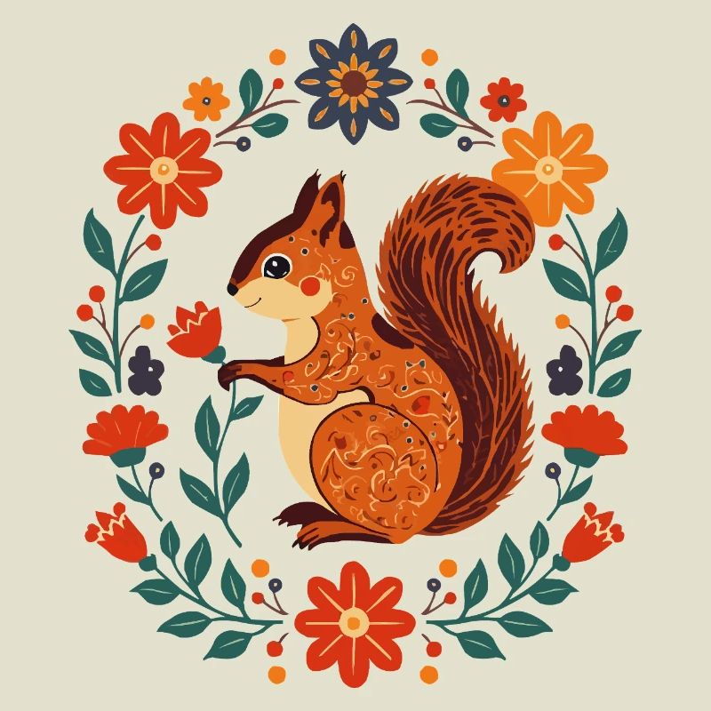 Blumenkranz-Eichhörnchen