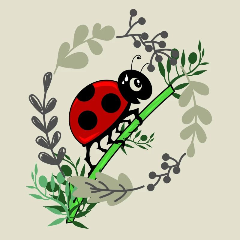Ladybug botany comic style