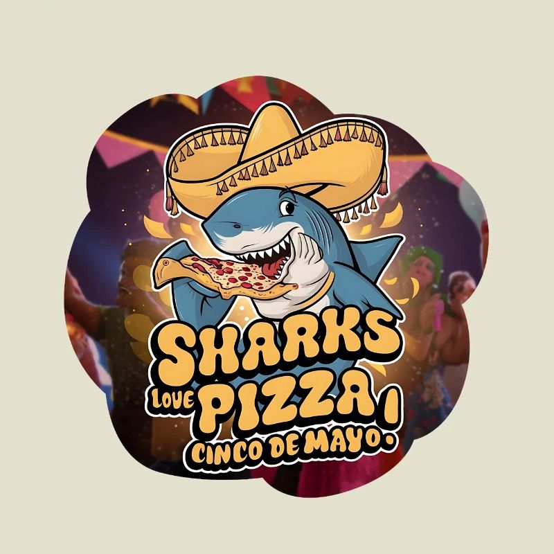 Requin amical avec pizza à thème mexicain