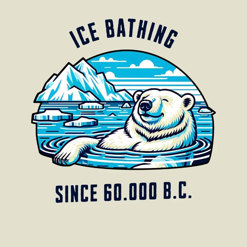 Polar bear bathing in the Arctic cold physio