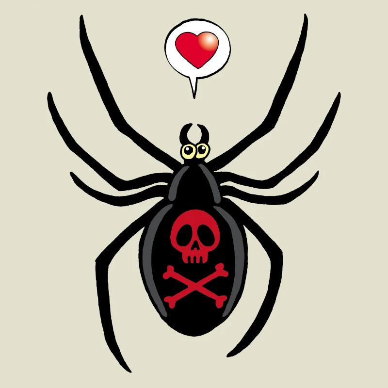 Verliebte schwarze Witwe Spinne