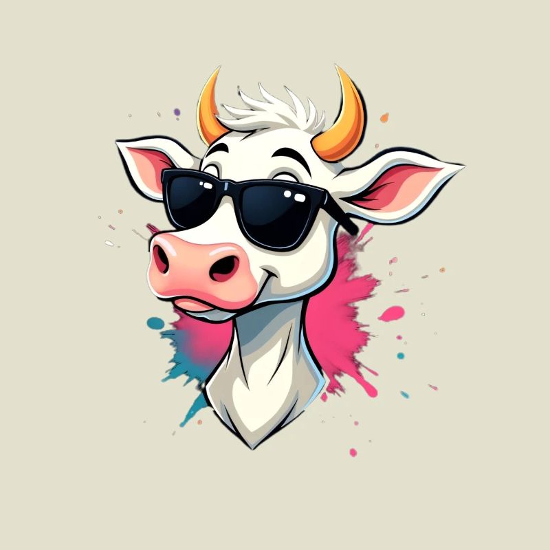 Chilling with sunglasses cow