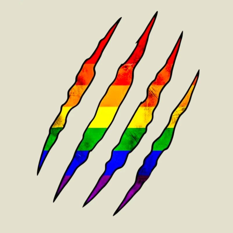 Pride Claw Rainbow Statement Scratch Trace