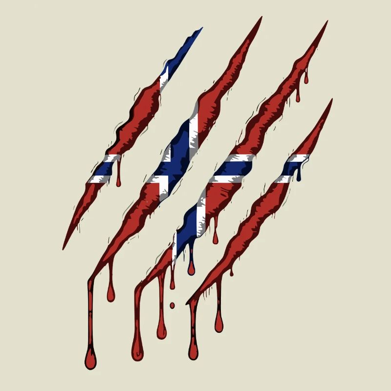 Norway Claw Norge Drapeau Scratch Mark