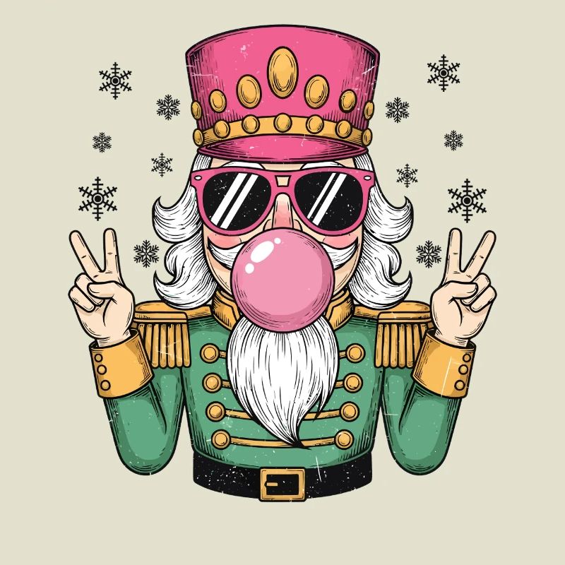 Nutcracker blows chewing gum