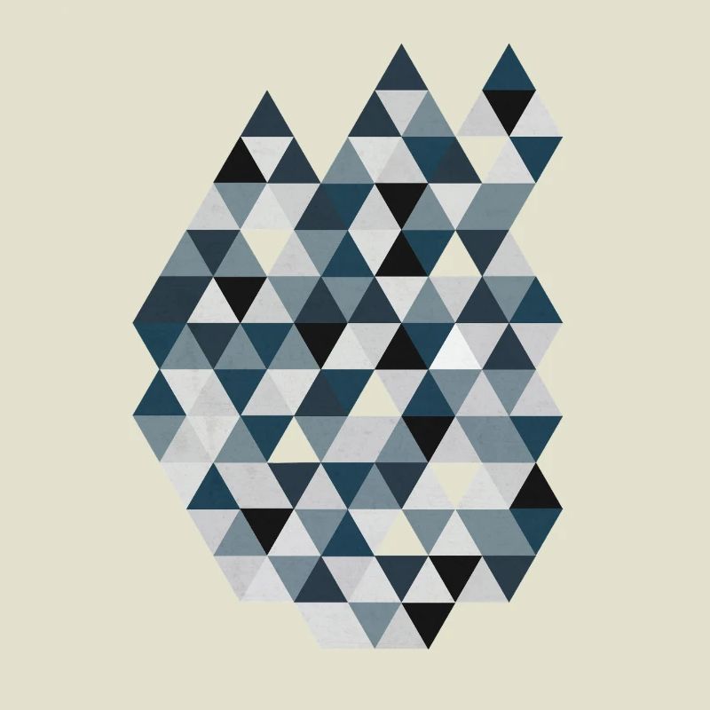 Blue Triangle Mosaic Geometry Triangles