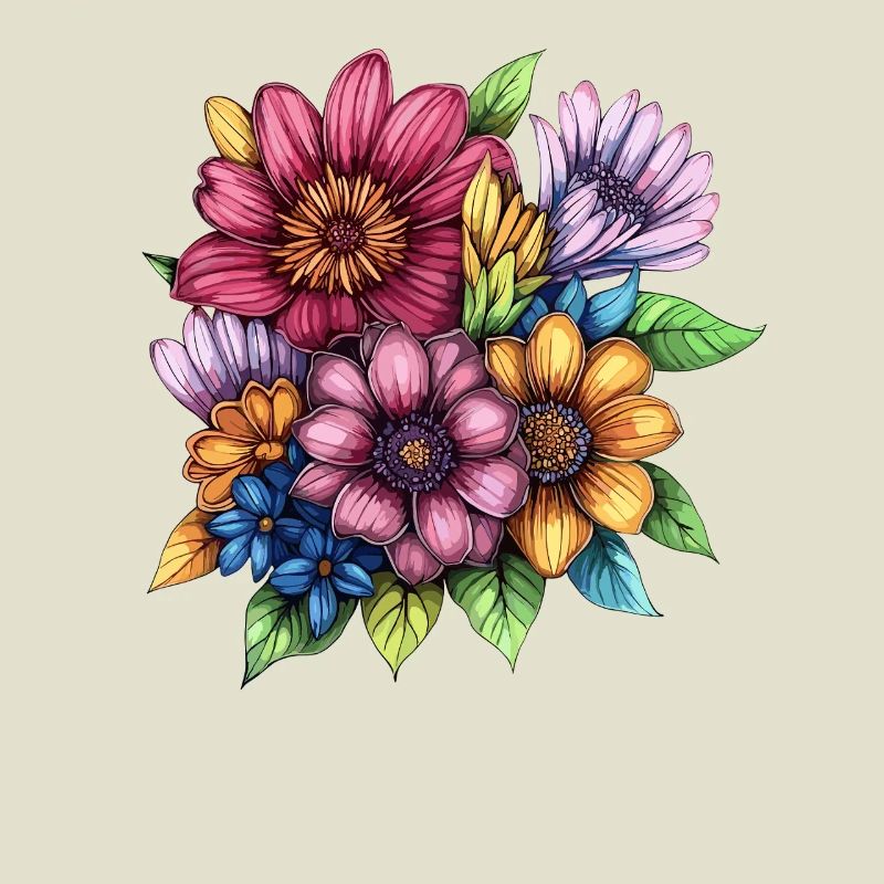 Explosion de couleurs du tourbillon de fleurs
