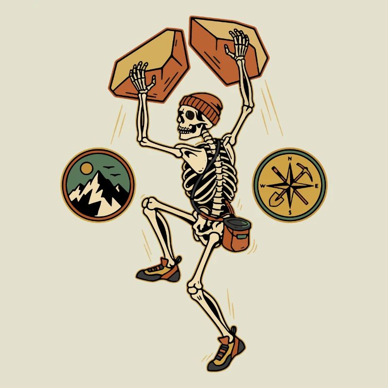 Skeleton Climber Adventure Mountains Compass