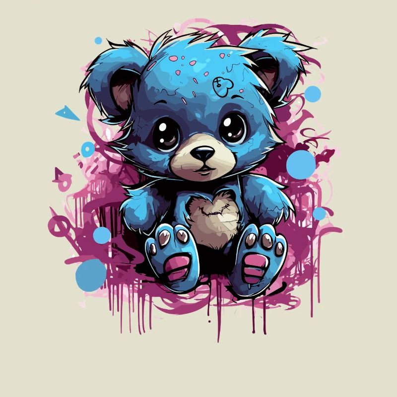 Blauer Kuschelbär Graffiti Pop