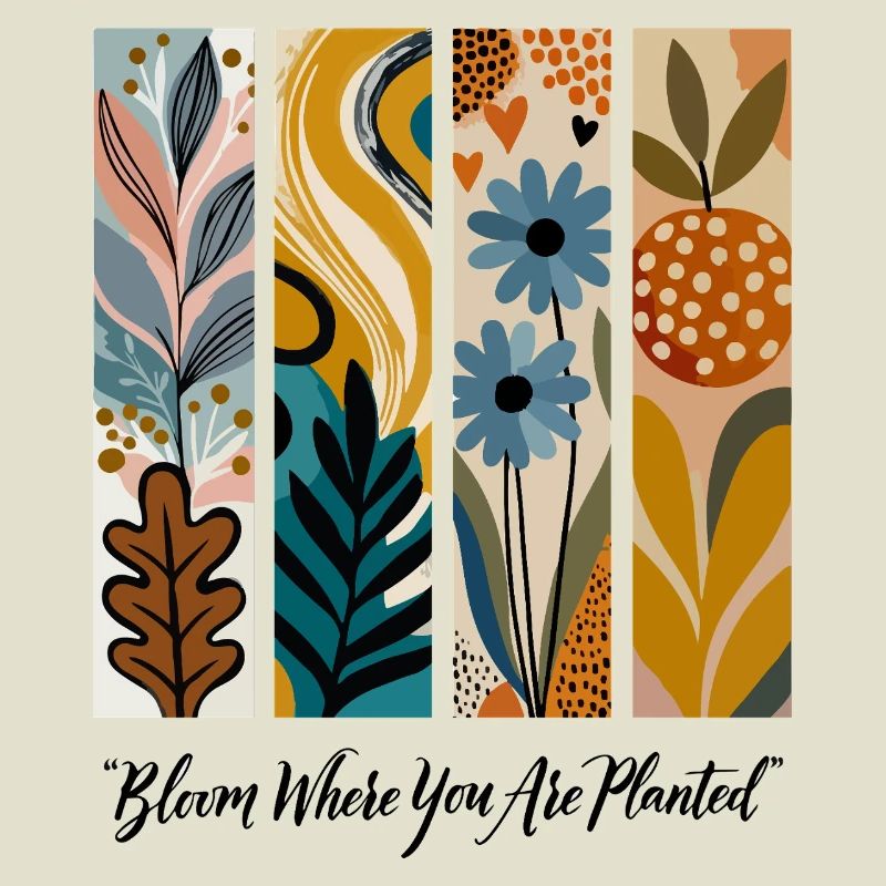 Blühende Botanische Panel-Collage