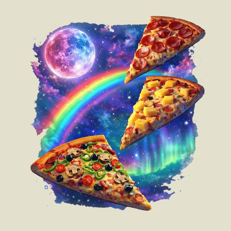 Kosmische Regenbogenpizza All