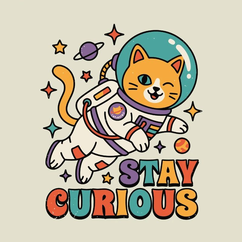 Reste Curieux Chat de l’Espace