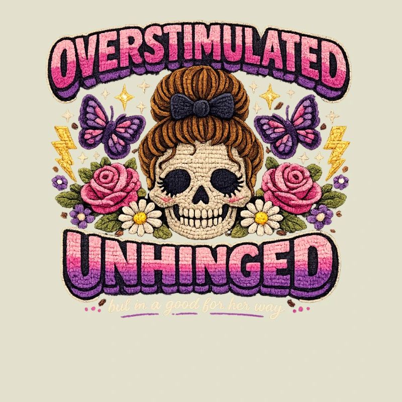 Overstimulated Unhinged Patch Skeleton Gift