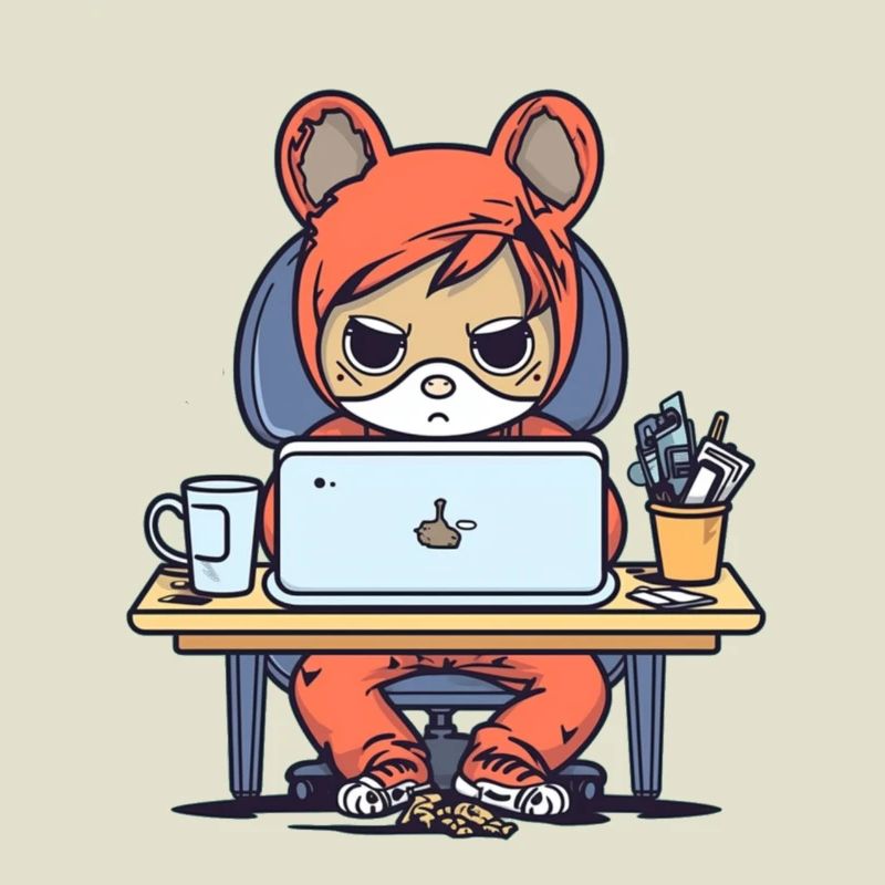 Grumpy Coder in Hoodie
