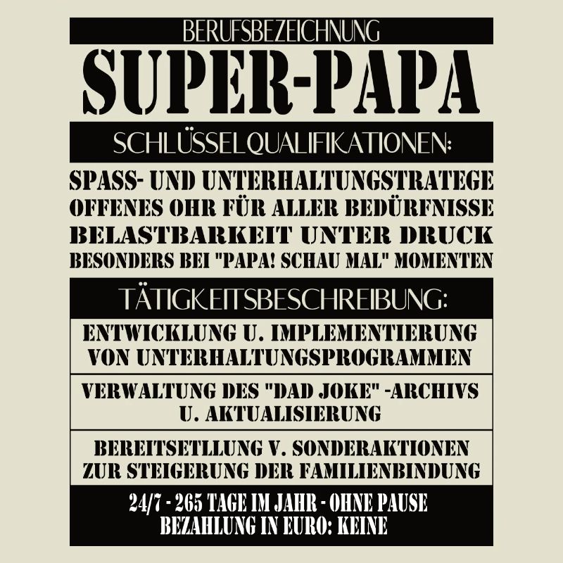 Super Papa – Description du poste avec humour