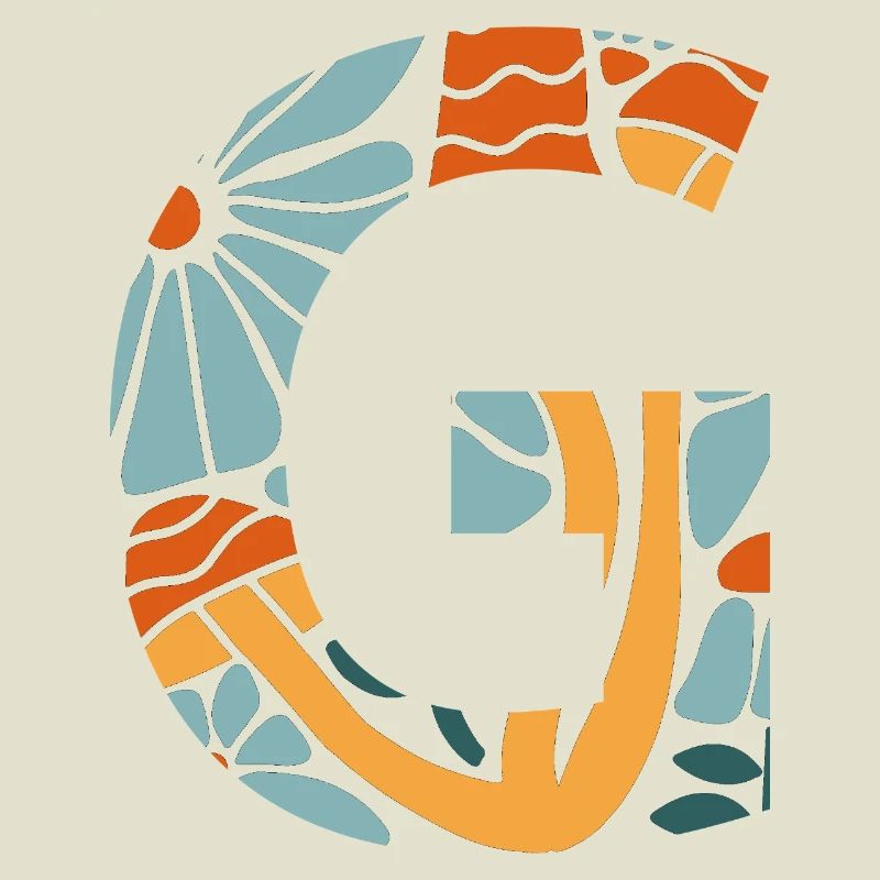 Buchstabe g Blumen groovy Geschenkidee