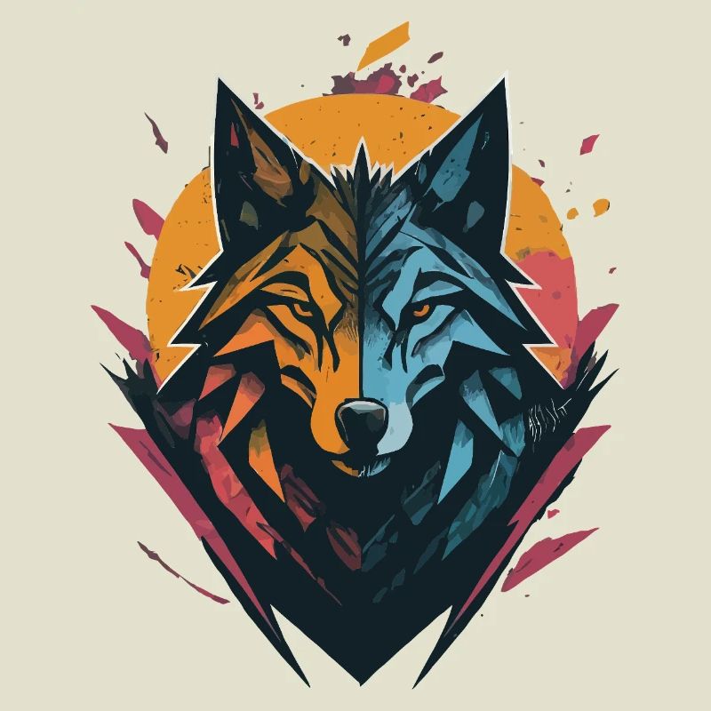 Wolf Double Sided Sun Moon