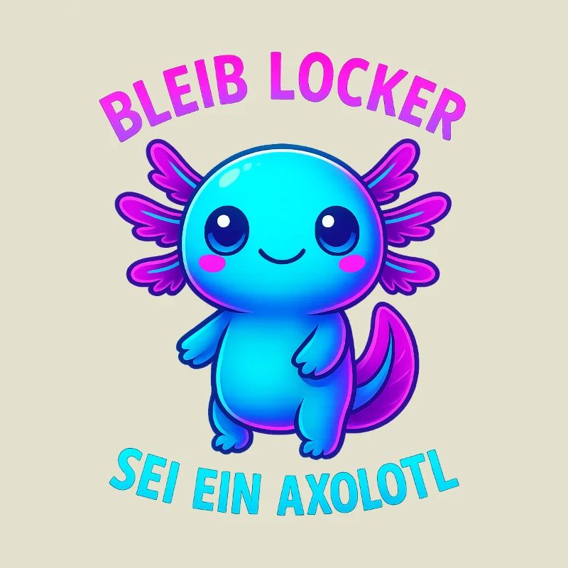 Bleib locker sei ein Axolotl | Neon Spruch Design