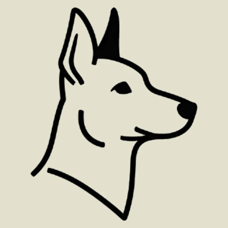 Minimalist German Shepherd - Line Art