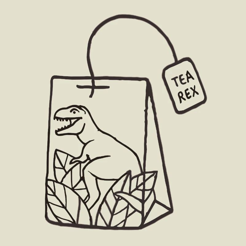 Dinosaurier Teebeutel Design