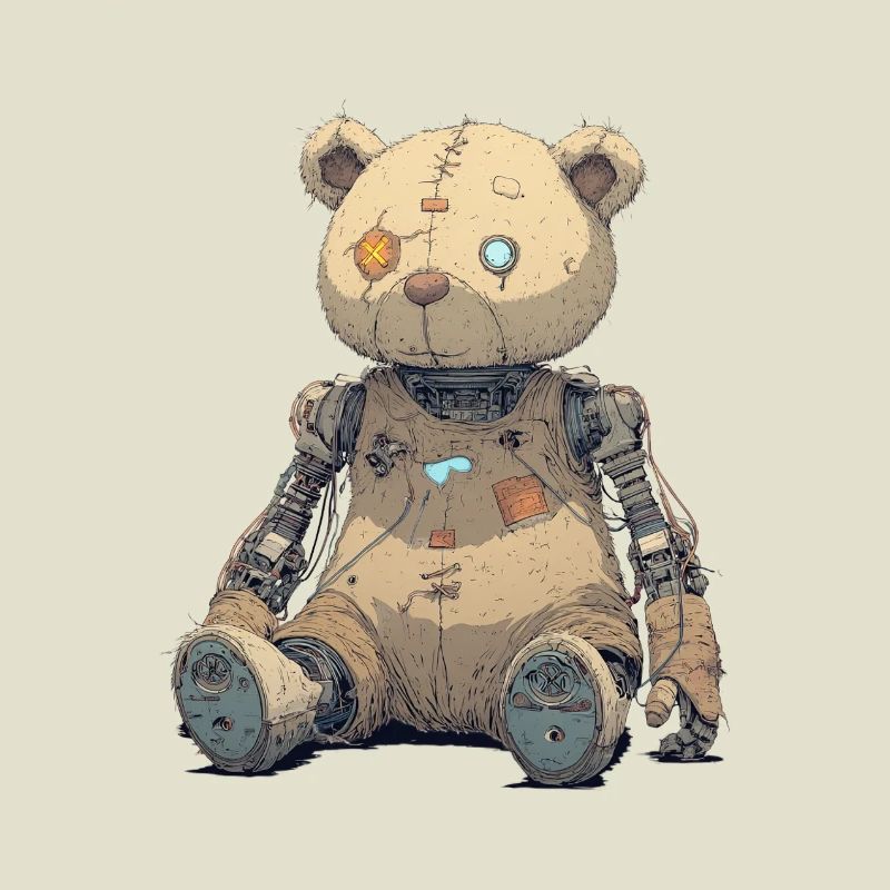 Patchad Teddybjörn i Rusten Robot