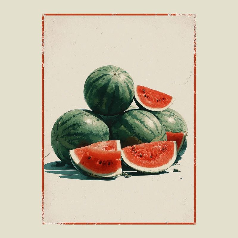 Tranches de pastèque vintage