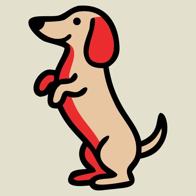 Süßer Dackel Hund Männchen Comic