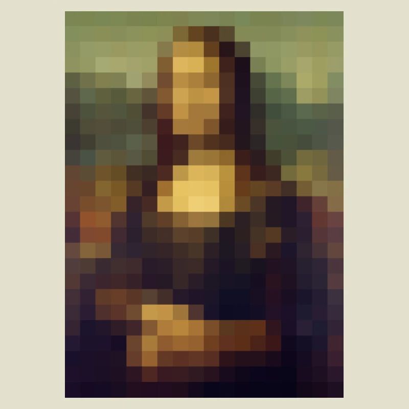 Mona Lisa 8-Bit Pixel Gemälde Leonardo da Vinci