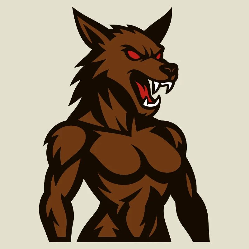 Wütender Braunwolf Maskottchen