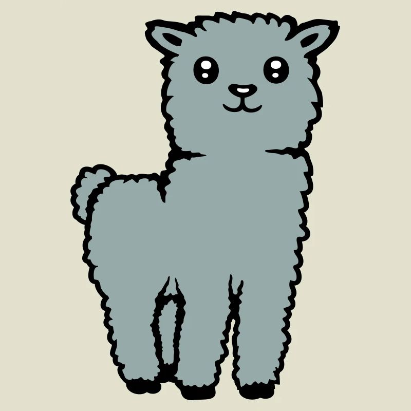 Cute Alpaca Llama Animal Soft Fluffy Comic