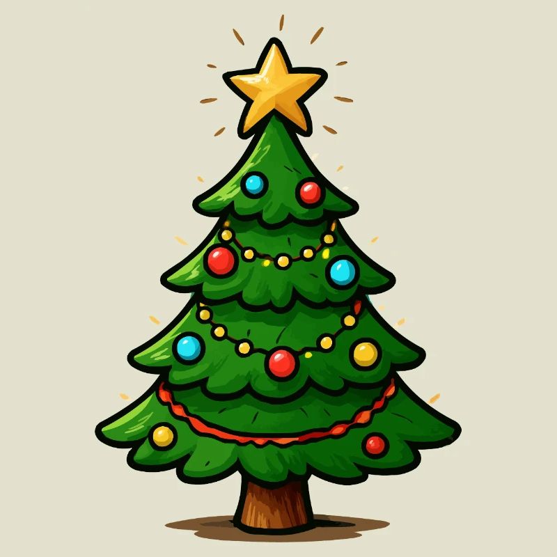 Glitzernder Weihnachtsbaum mit Stern