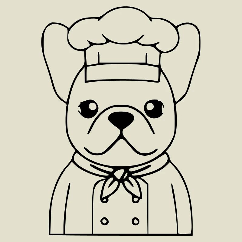 Frenchie Koch Bäcker Outline