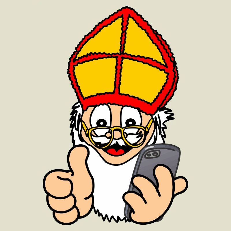 Sinterklaas with smartphone