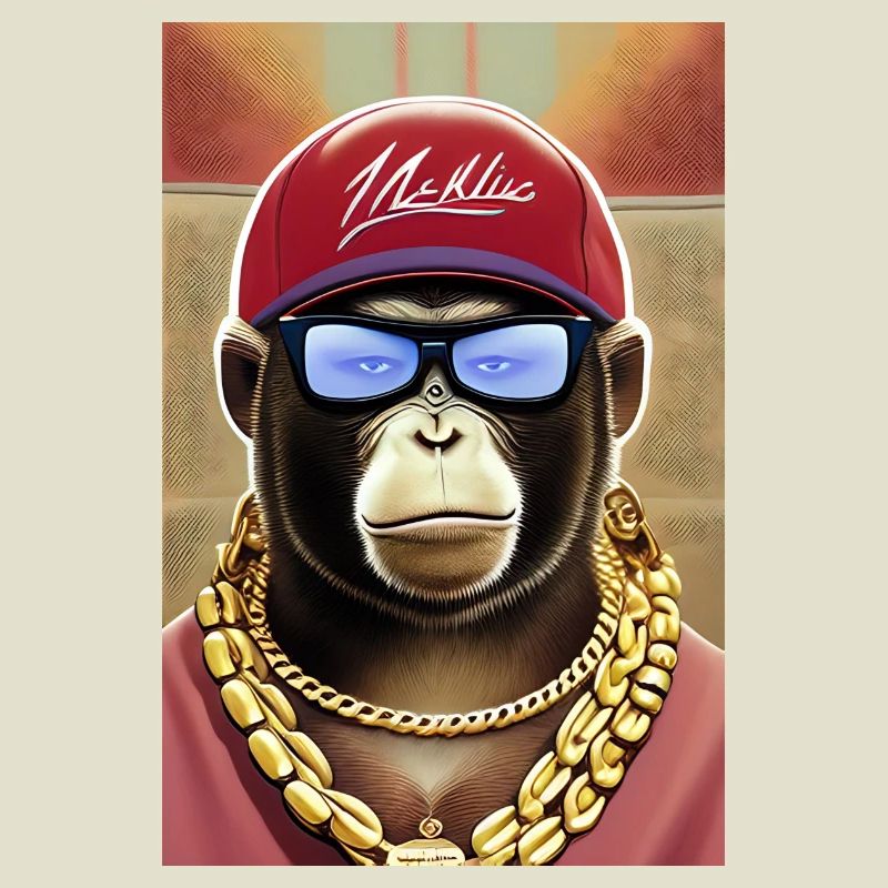 Cool monkey with sunglasses
