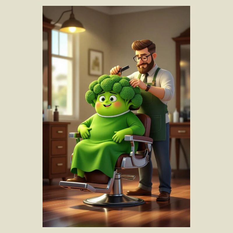 Broccoli Chef Makeover Illustration