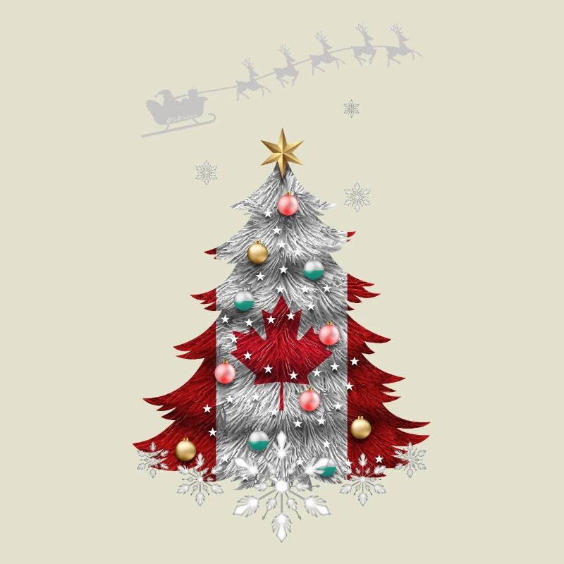 Arbre de Noël avec drapeau du Canada