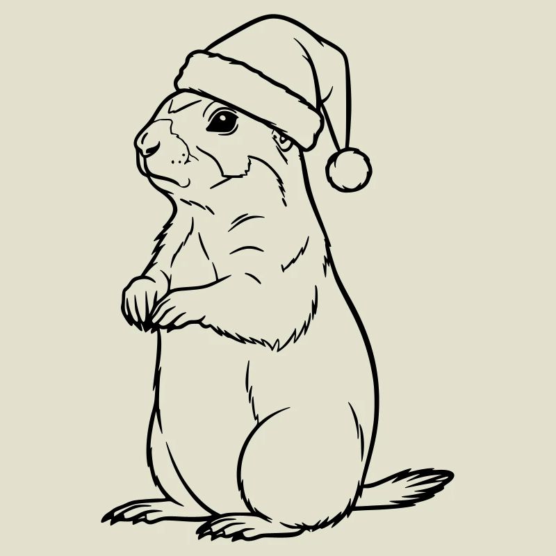 Weihnachts-Erdmännchen mit Mütze – Süßes Design