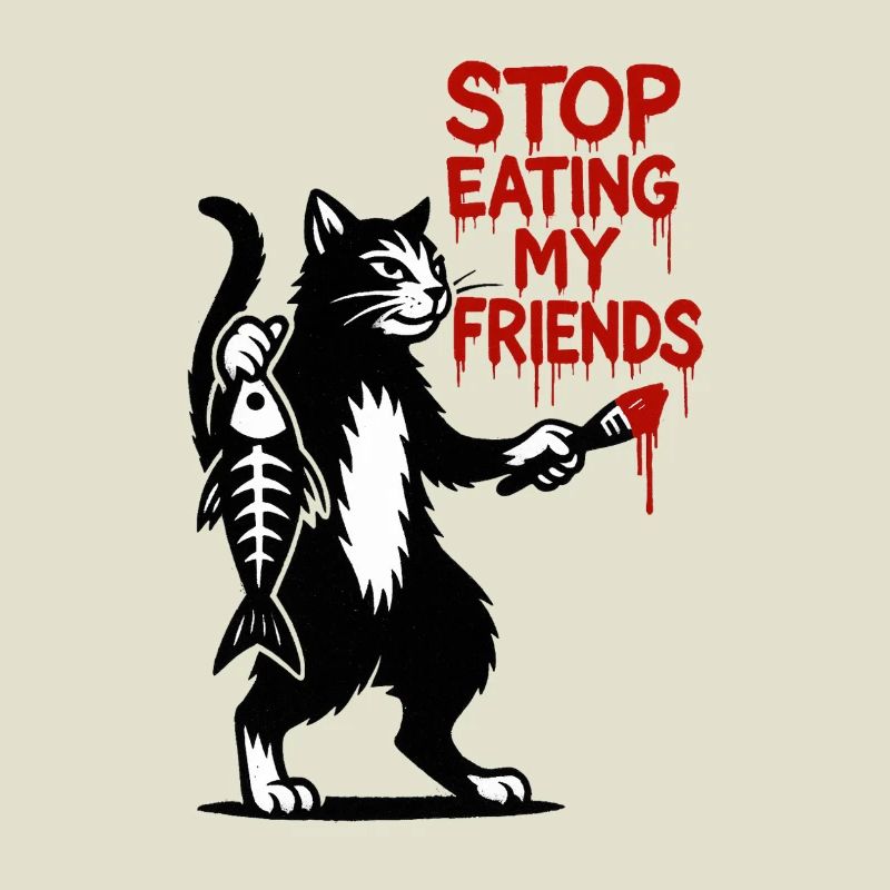 Chat arrête de manger mes amis