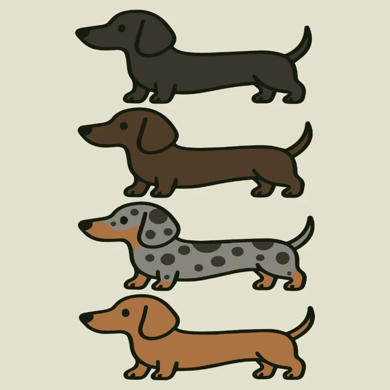 Variations de couleur de Teckel mignons