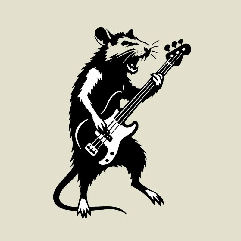 Rat avec la basse sous les projecteurs