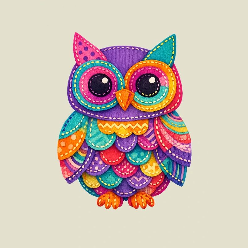 Magie du Hibou en Patchwork