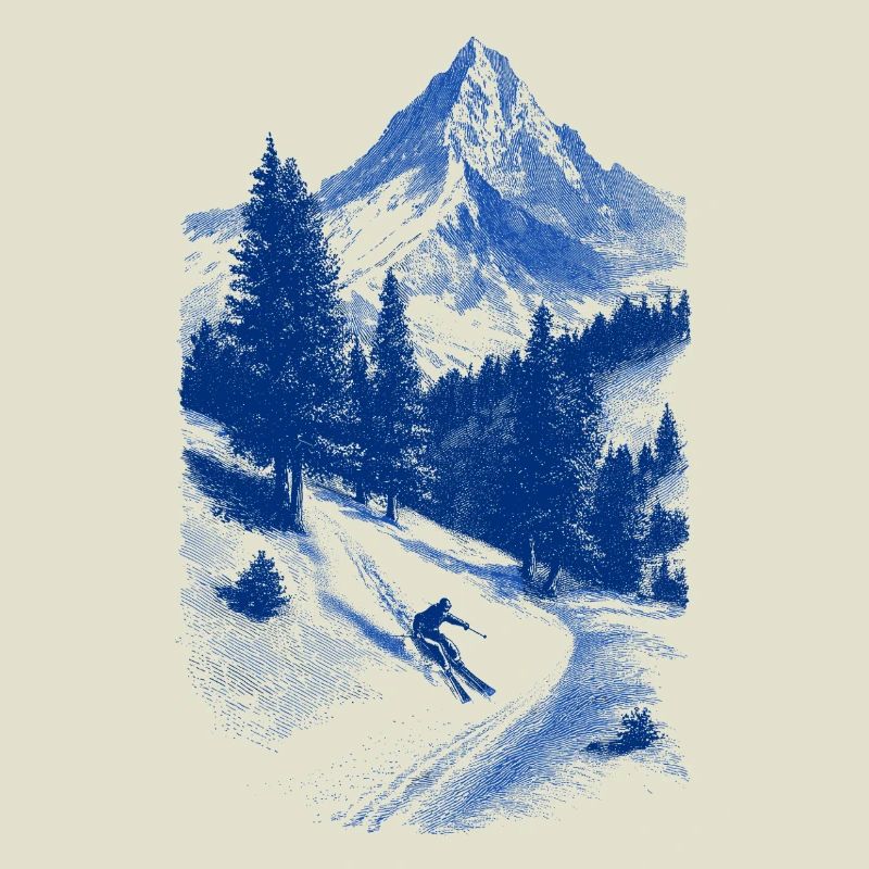 Blauer Gipfelgesicht Silhouette
