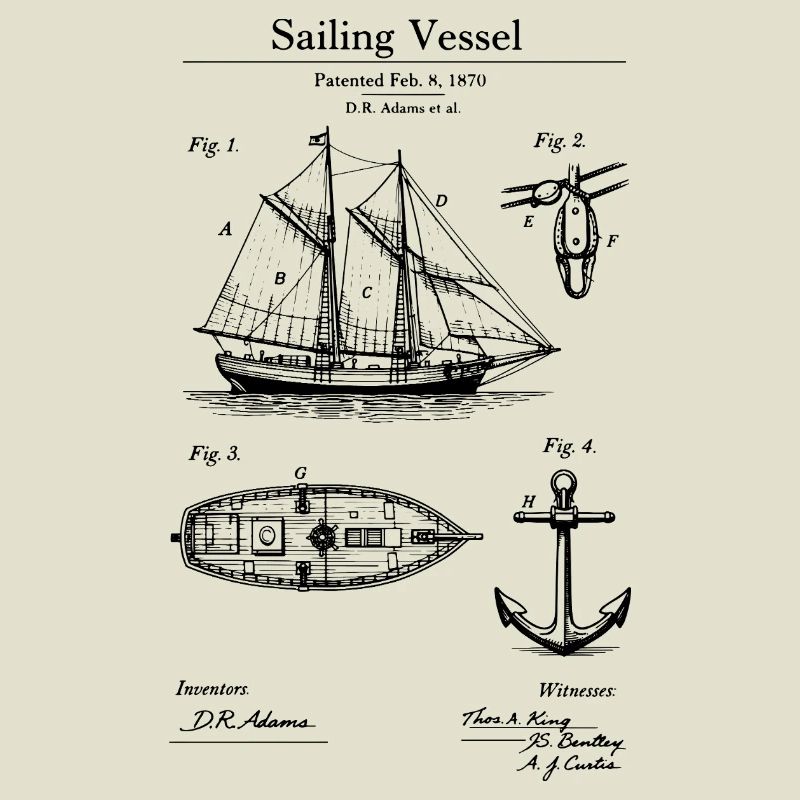 Conception classique du plan de navire à voile
