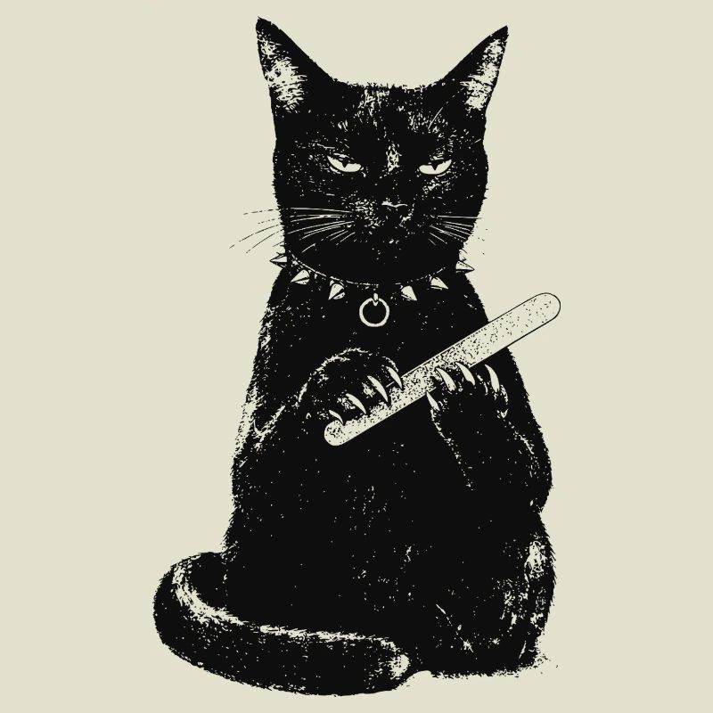 Chat avec lime à ongles