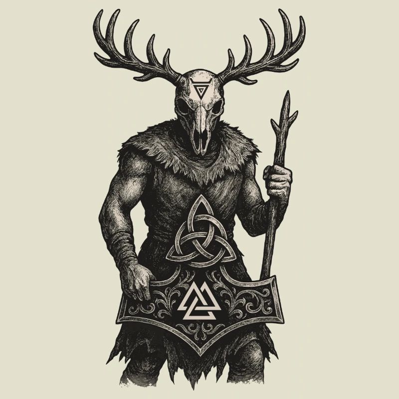 Forest Guardian | Valknut & Mjölnir Totem