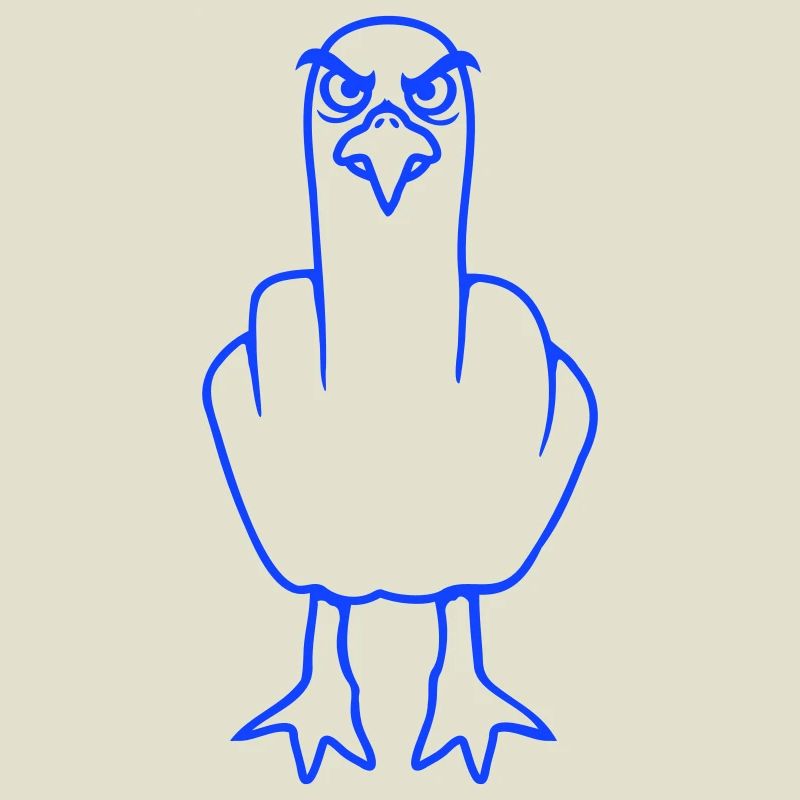 Möwe Mittelfinger Beleidigung Stinkefinger frech