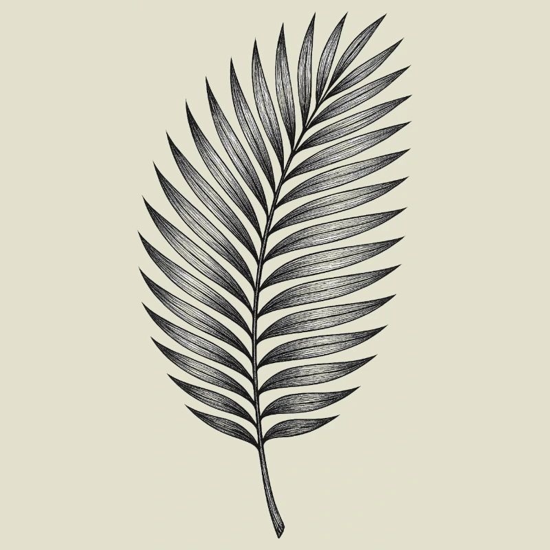 Black palm leaf pattern