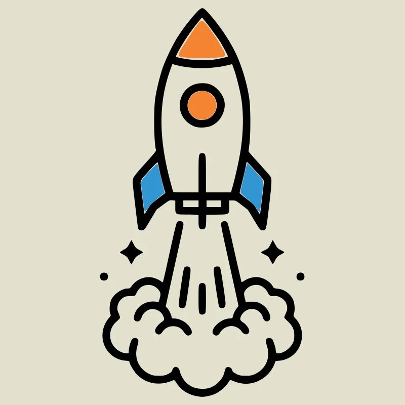 Comic spatial Rocket Launch