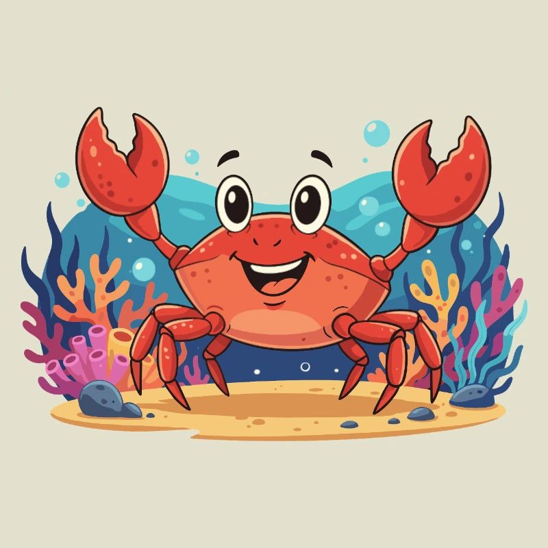 Fröhliche Unterwasserkrabbe