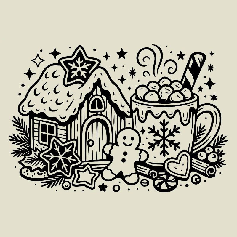 Gingerbread House Candy Scene